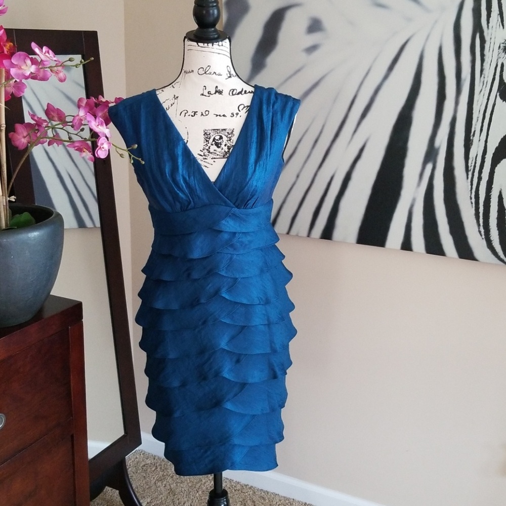 Sophisticated Deep Blue Layered Dress